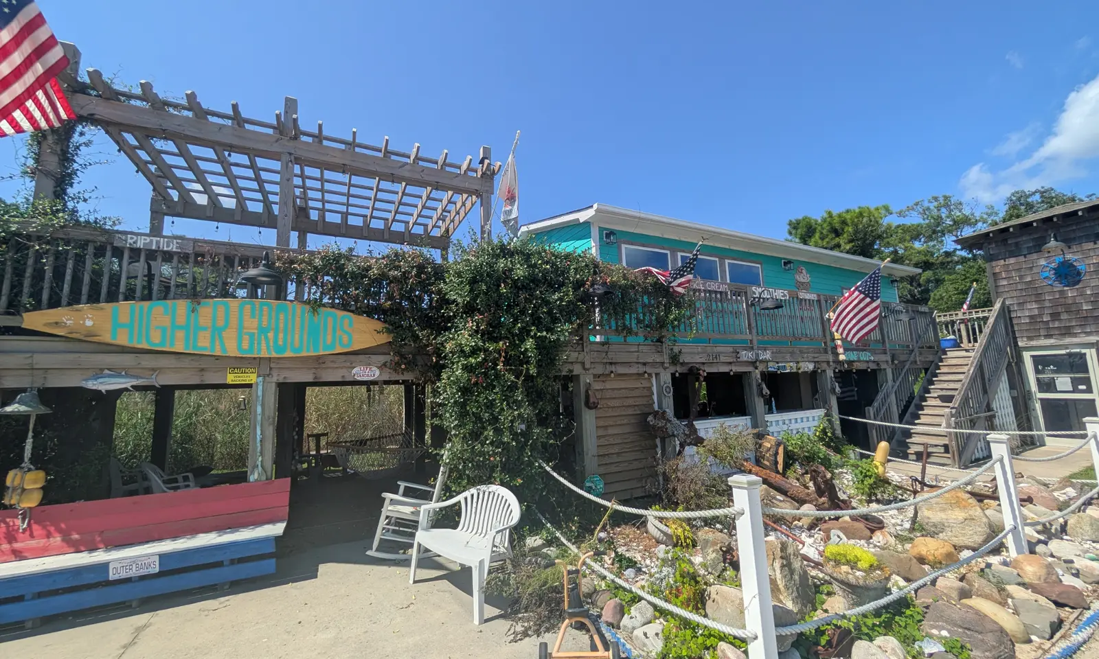 Higher Grounds coffee shop exterior on Colington Island